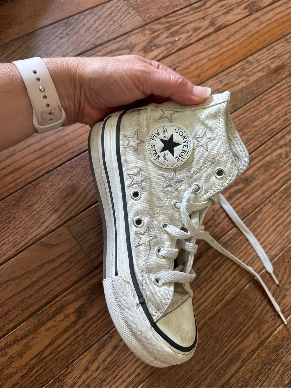 Converse Kids White High-Top Star-Print Sneakers